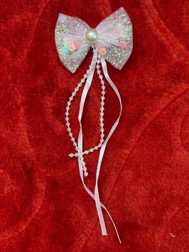 Home baby pink allegator bow clips