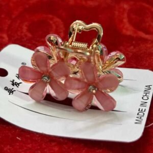 silver metal flower claw clip