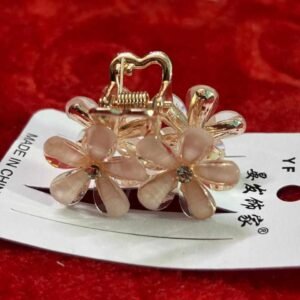 gold metal flower claw clip