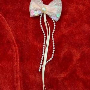 baby pink allegator bow clips
