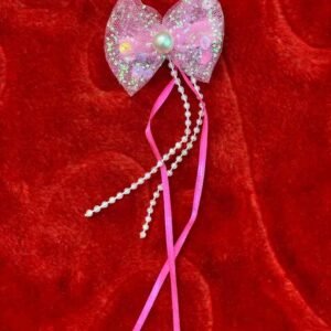 baby pink allegator bow clips