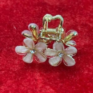 rose gold metal flower claw clip