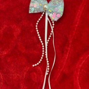 baby pink allegator bow clips