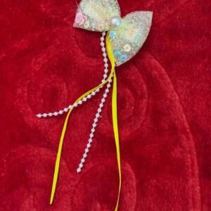 baby pink allegator bow clips